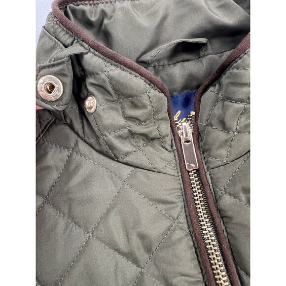 Blue Rain by Francesca's Army Green Puffer Insulated Vest Crosshatch Size S - Picture 8 of 10